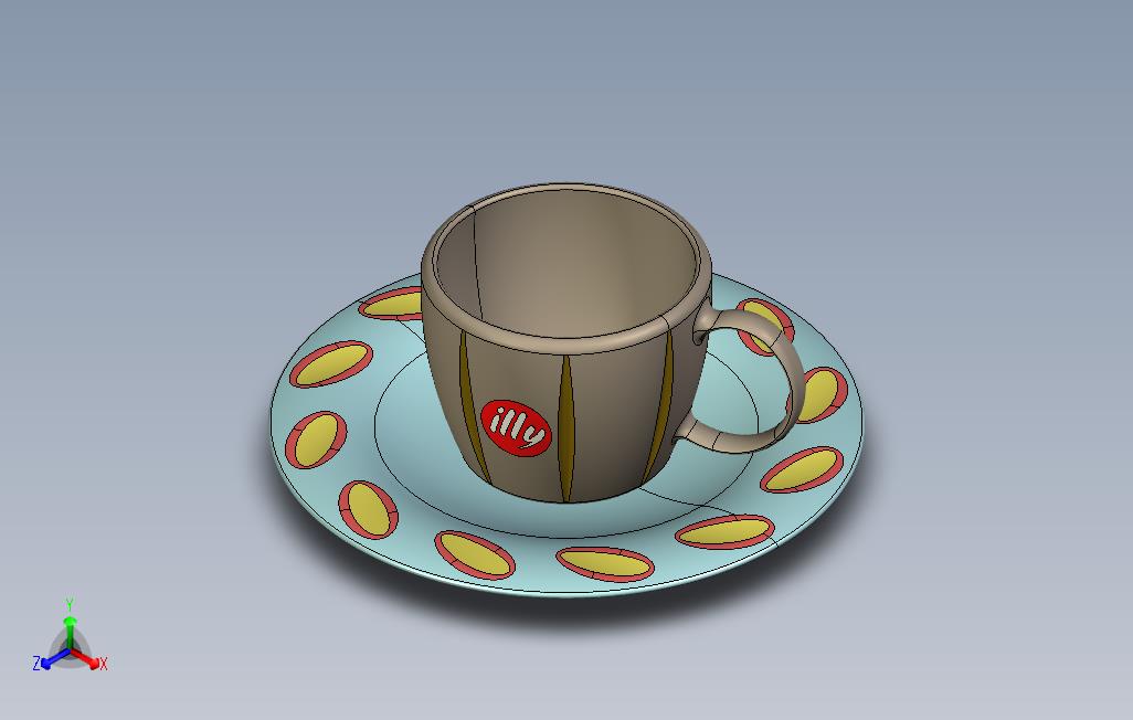 Illy咖啡杯和碟子