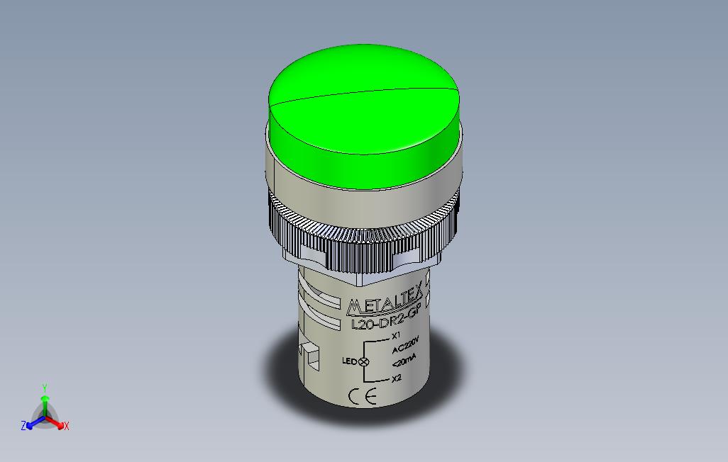 LampadaMetaltexL20DR2GPVerdeLampMetaltexL20DR2GPGreen