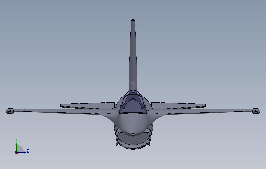 F16战斗机_fighter 左侧视图