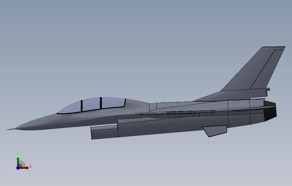 F16战斗机_fighter 正面视图