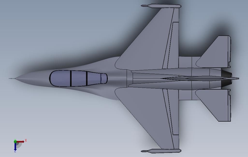 F16战斗机_fighter 俯视图