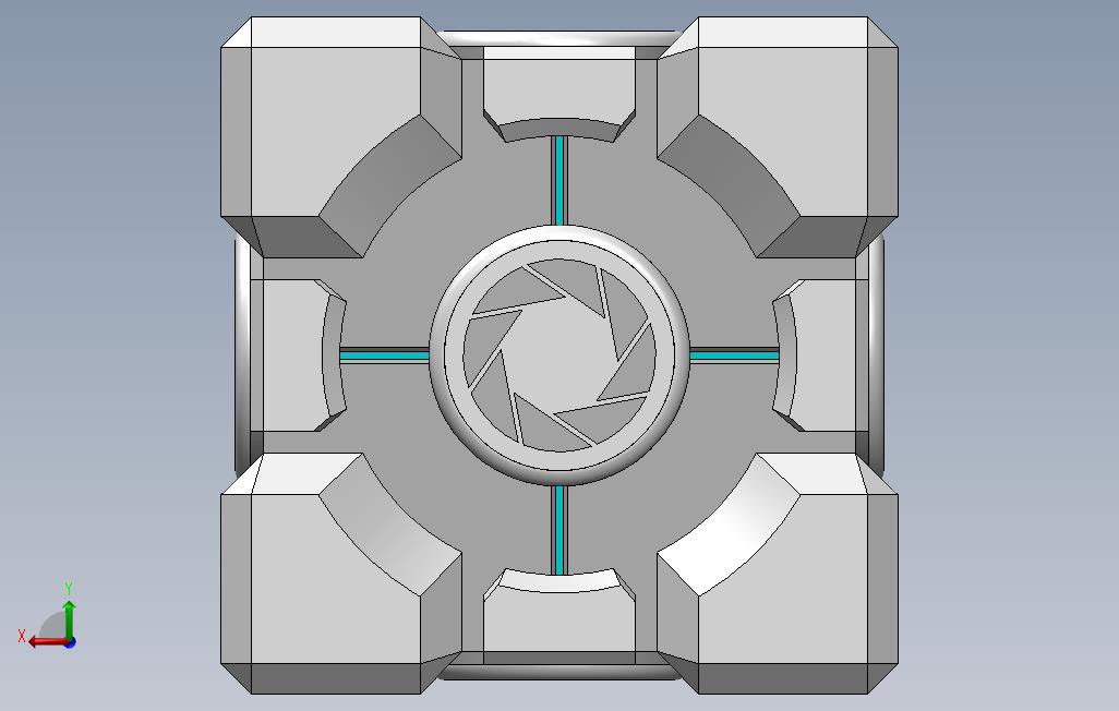 加权伴侣立方体-门户1-1:1规模_1 背面视图