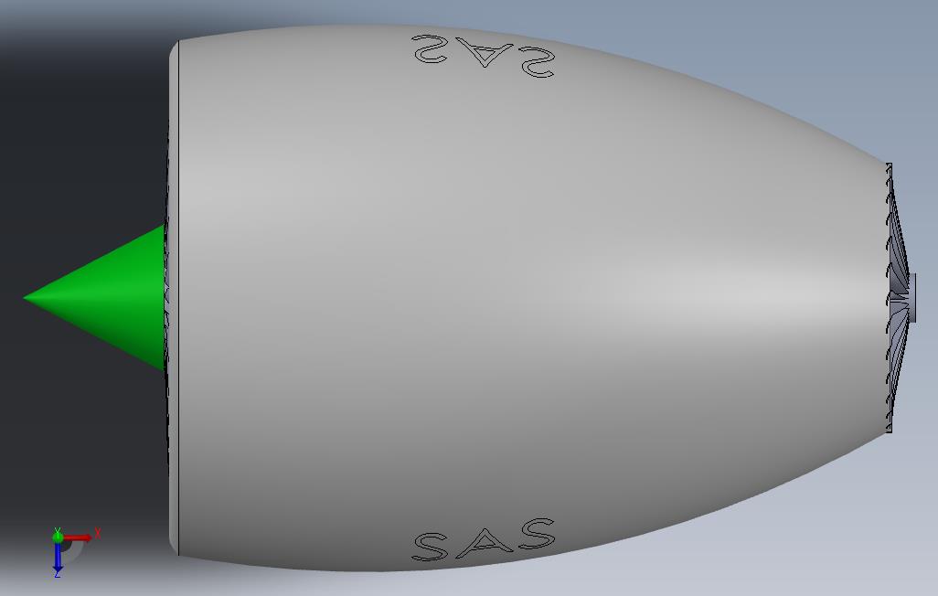喷气发动机设计喷射机制SolidWorks 俯视图