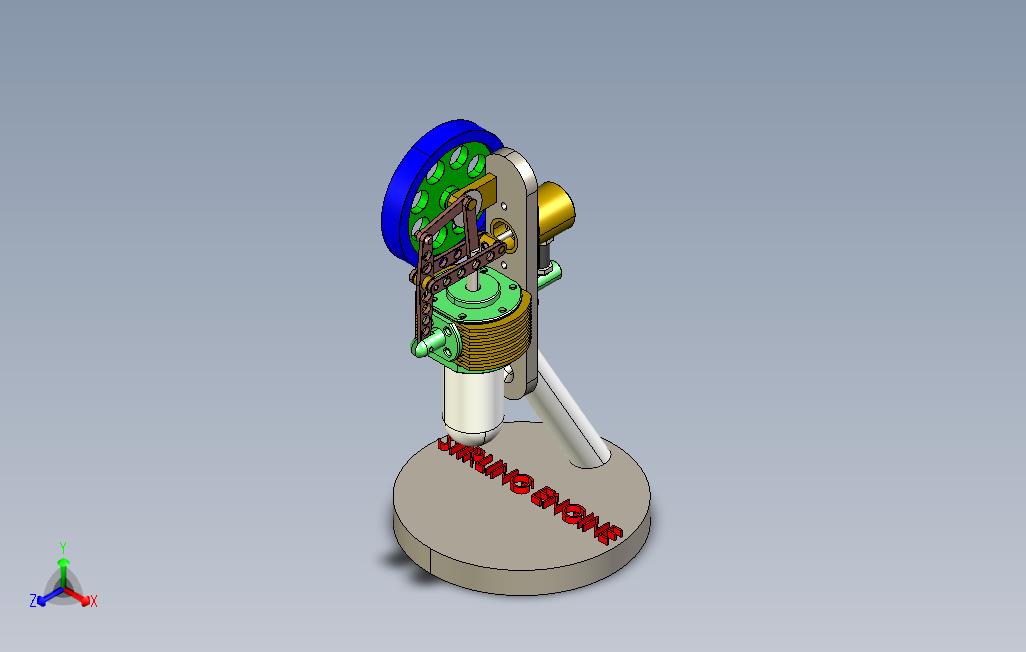 垂直斯特林发动机3D模型_1