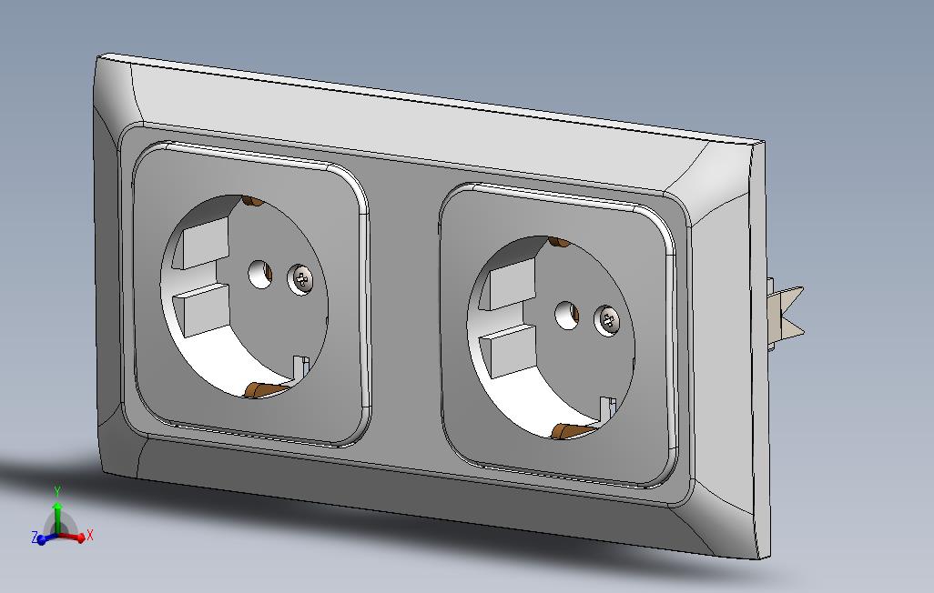 双墙插座育丘_SOLIDWORKS 2017_模型图纸免费下载 – 懒石网