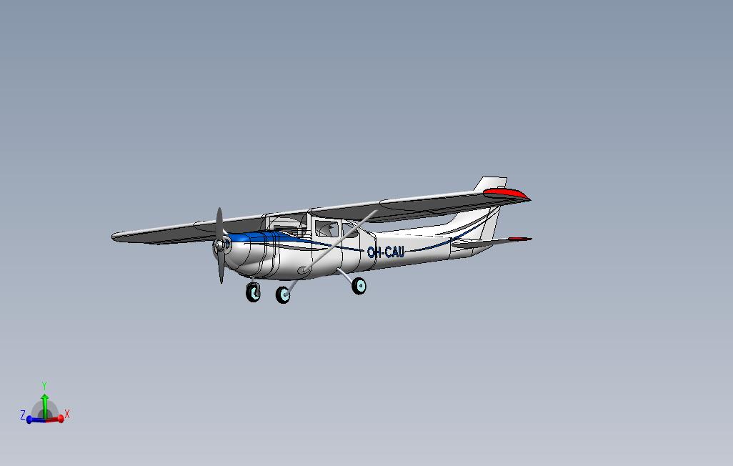 SolidWorks上的Cessna172飞机