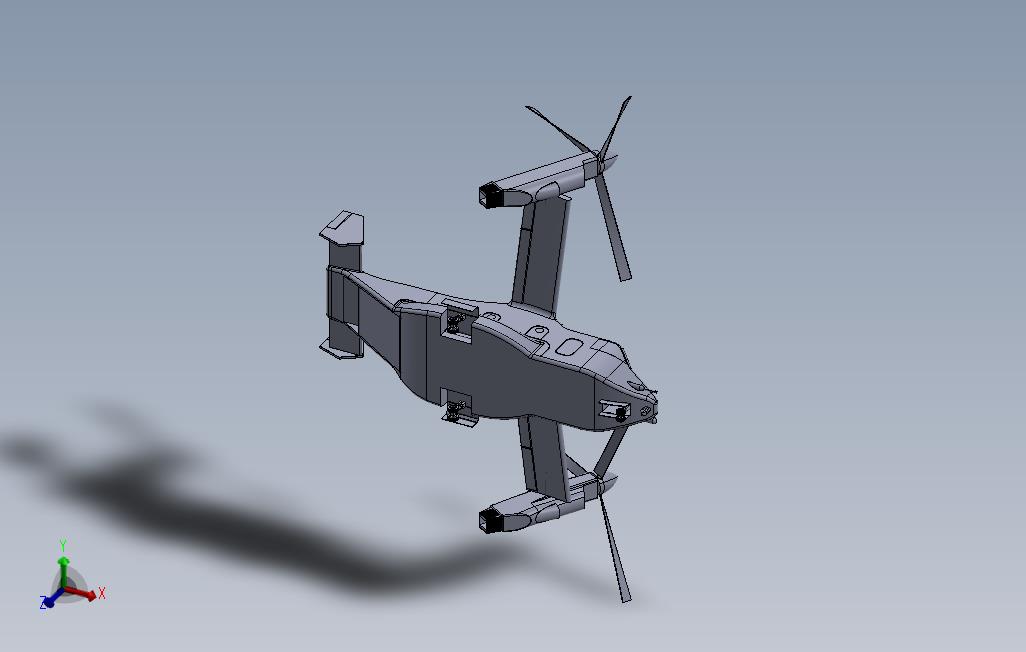 SolidWorks中的钟声波音V22鱼鹰