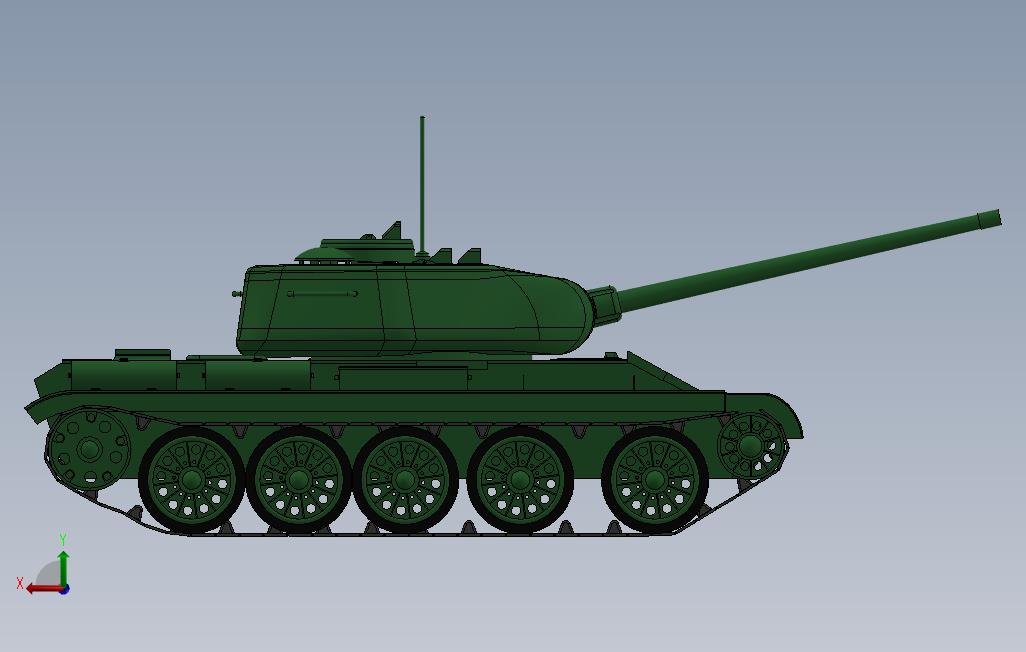 T44中坦克_SOLIDWORKS 2016_模型图纸免费下载 – 懒石网