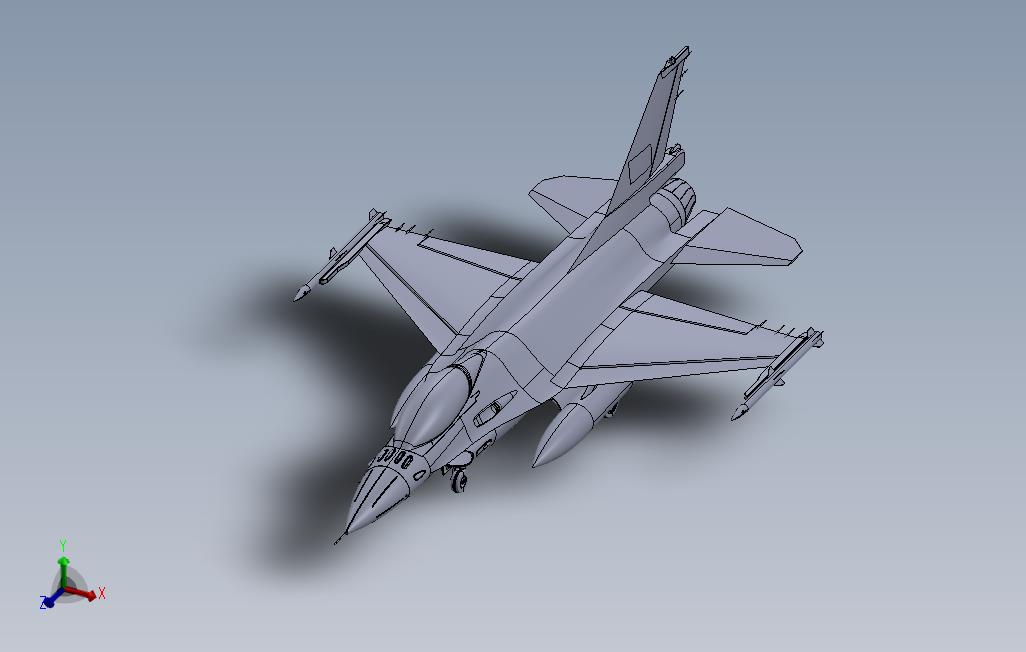 一般动态F16在SolidWorks上战斗猎鹰