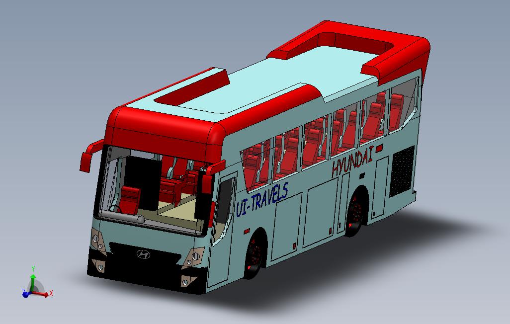在SolidWorks的现代宇宙公共汽车