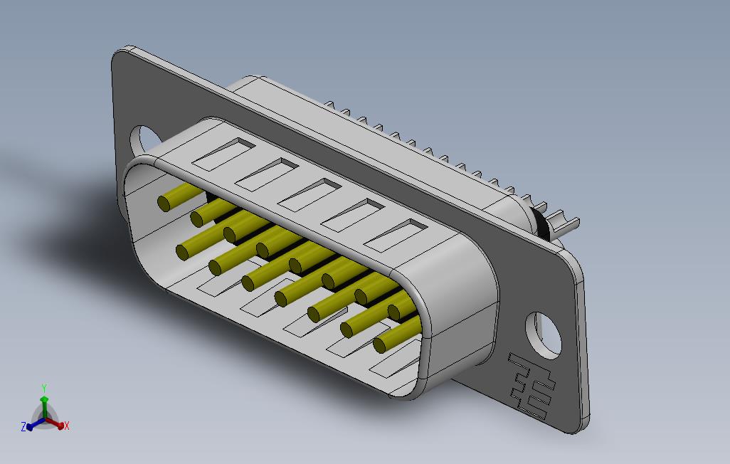 DB15雄性连接器_SOLIDWORKS 2011_模型图纸免费下载 – 懒石网