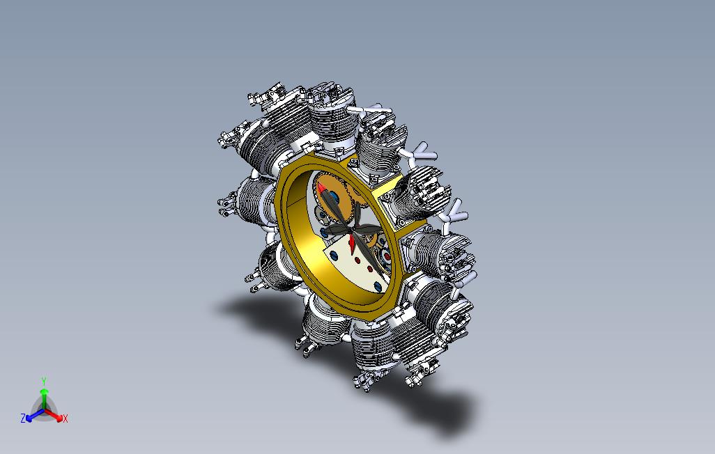 Steampunk径向引擎手表设计
