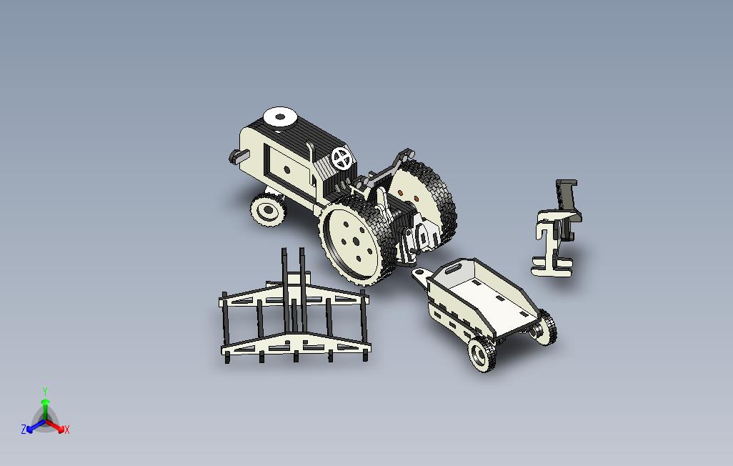 有工具的拖拉机_tools