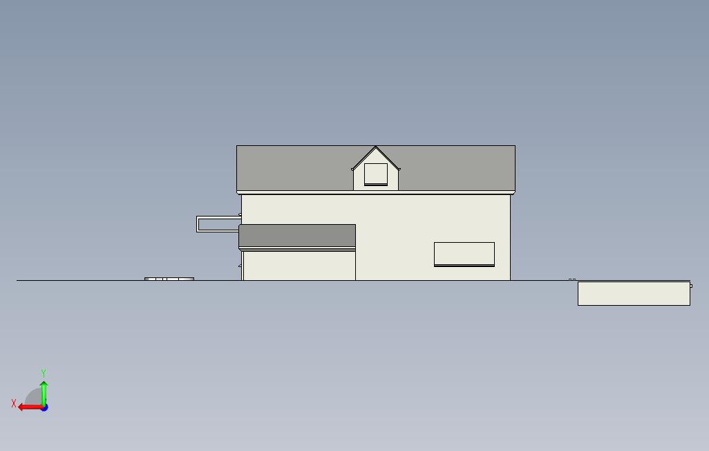 模型房屋原型 背面视图
