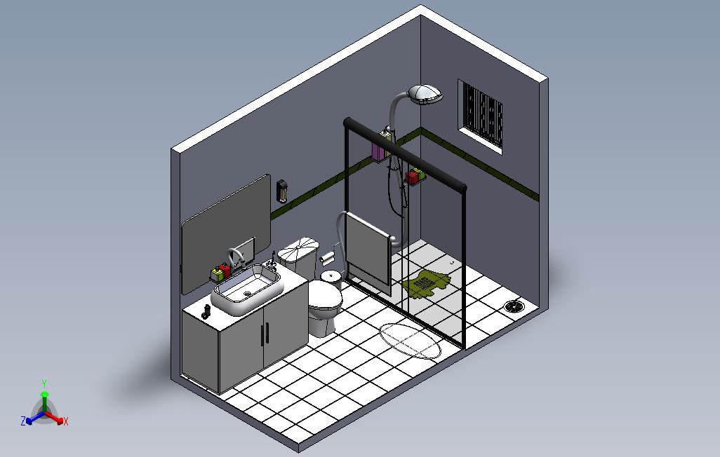 浴室浴室_SOLIDWORKS 2011_模型图纸免费下载 – 懒石网