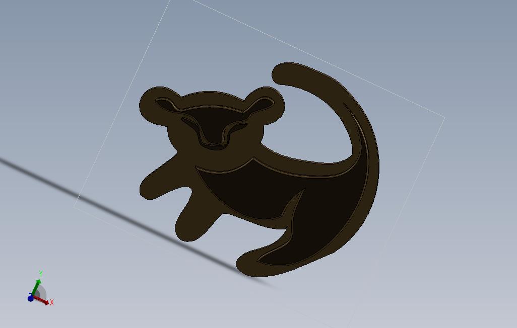 狮子王标志摘要使用在solidworks的自动追踪工具