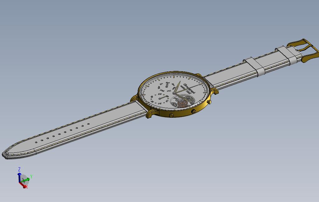 男士可见齿轮豪华手表 Solidworks 2018 模型图纸免费下载 懒石网