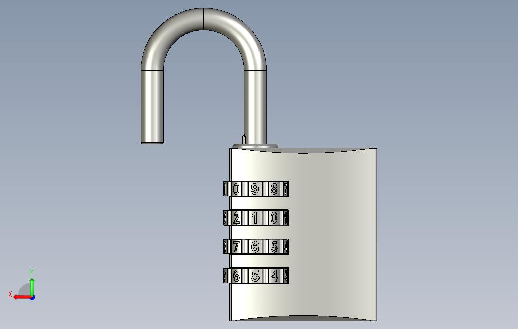 组合挂锁_padlock 背面视图