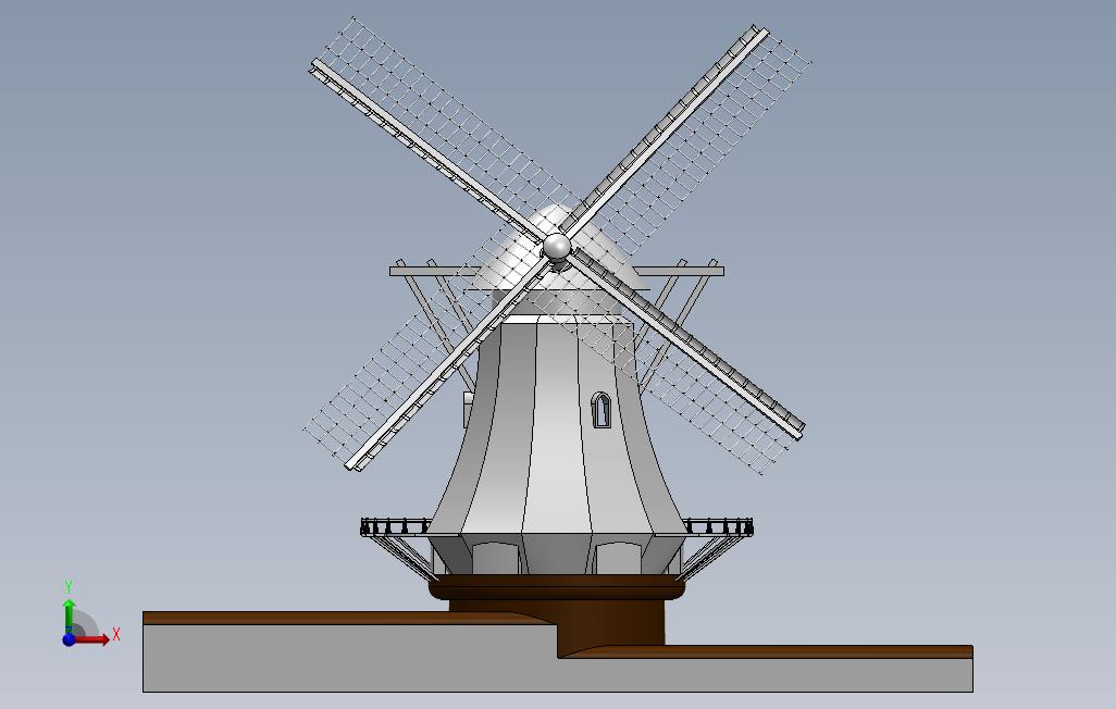 荷兰风车_windmill_SOLIDWORKS 2013_模型图纸免费下载 – 懒石网
