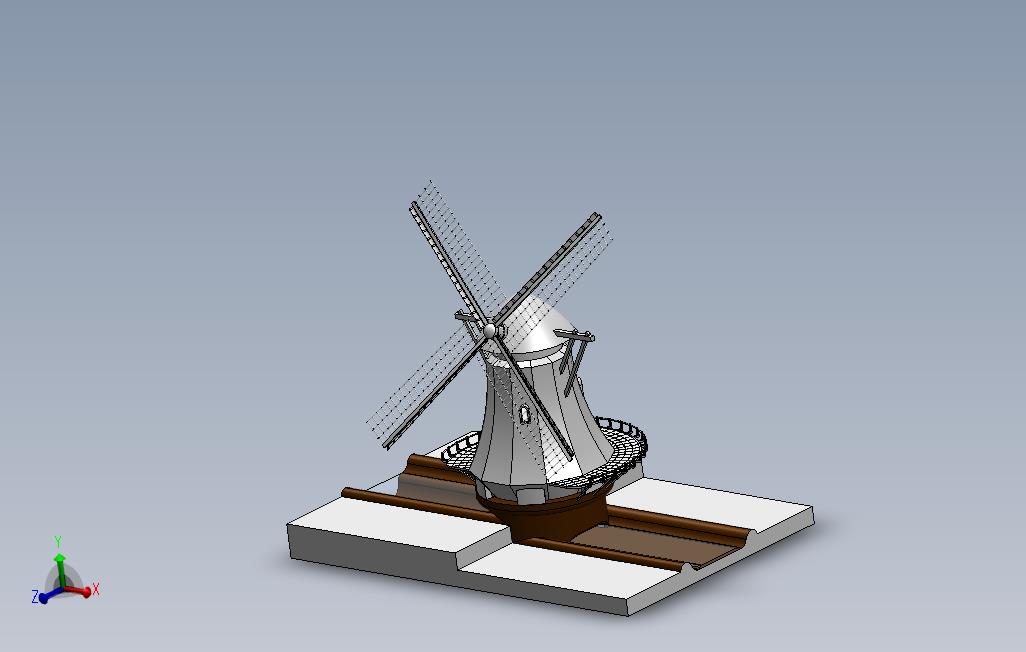 荷兰风车_windmill_SOLIDWORKS 2013_模型图纸免费下载 – 懒石网