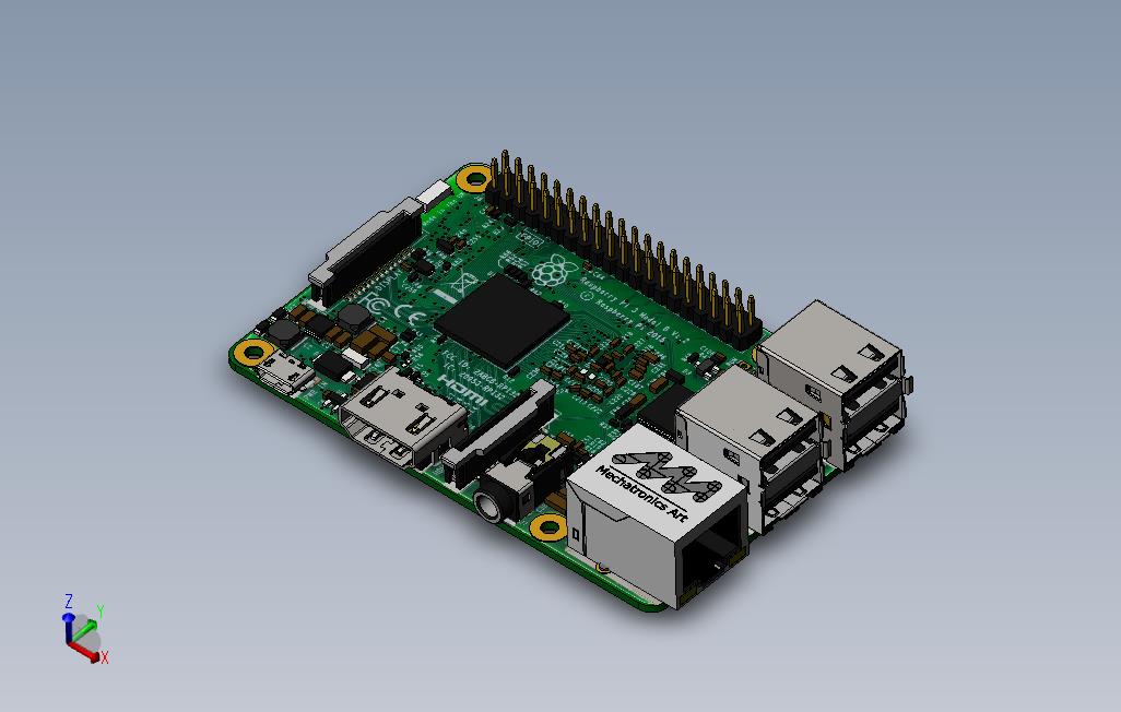 覆盆子PI3型号B参考设计SolidWorksCADRaspberryPiRaspberyPiRPI