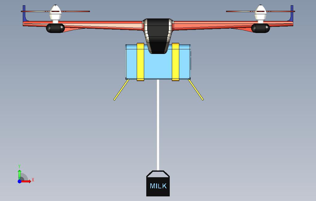 送货无人机UAV 正面视图