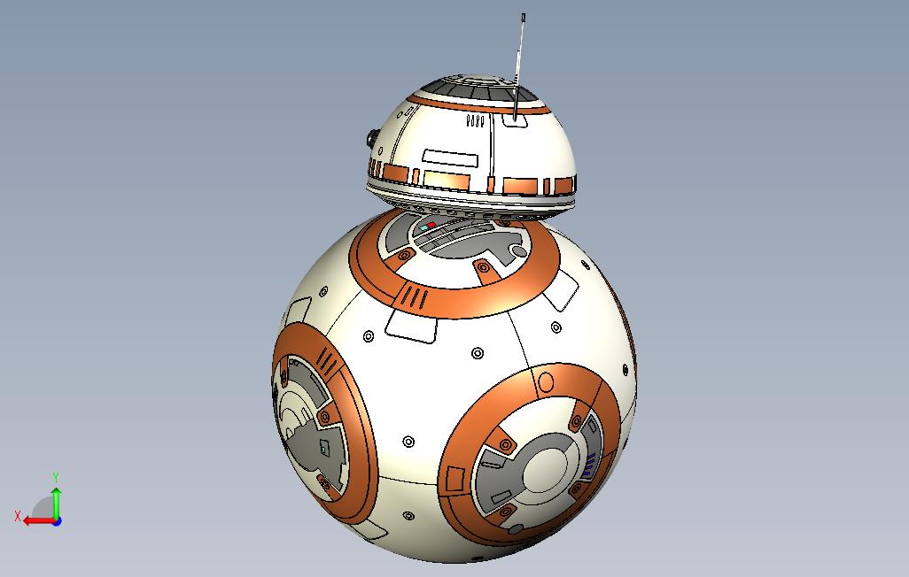 BB-8机器人-星球大战:原力觉醒(包括所有细节) 背面视图