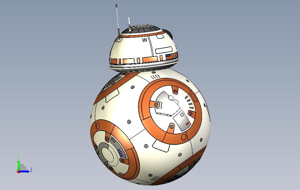 BB-8机器人-星球大战:原力觉醒(包括所有细节) 左侧视图