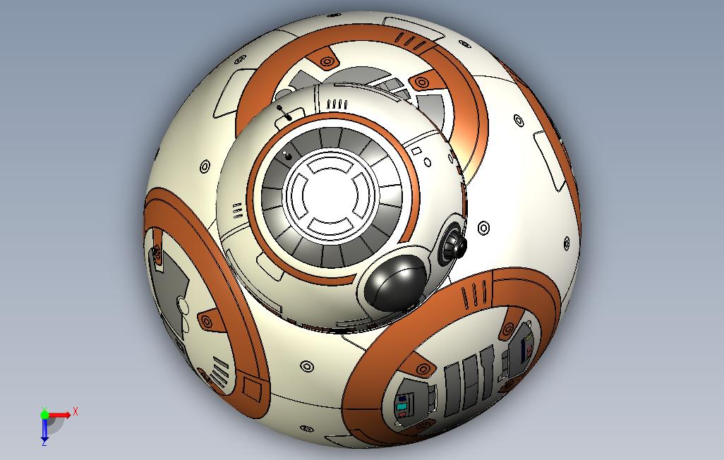 BB-8机器人-星球大战:原力觉醒(包括所有细节) 俯视图