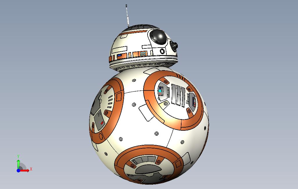 BB-8机器人-星球大战:原力觉醒(包括所有细节) 正面视图
