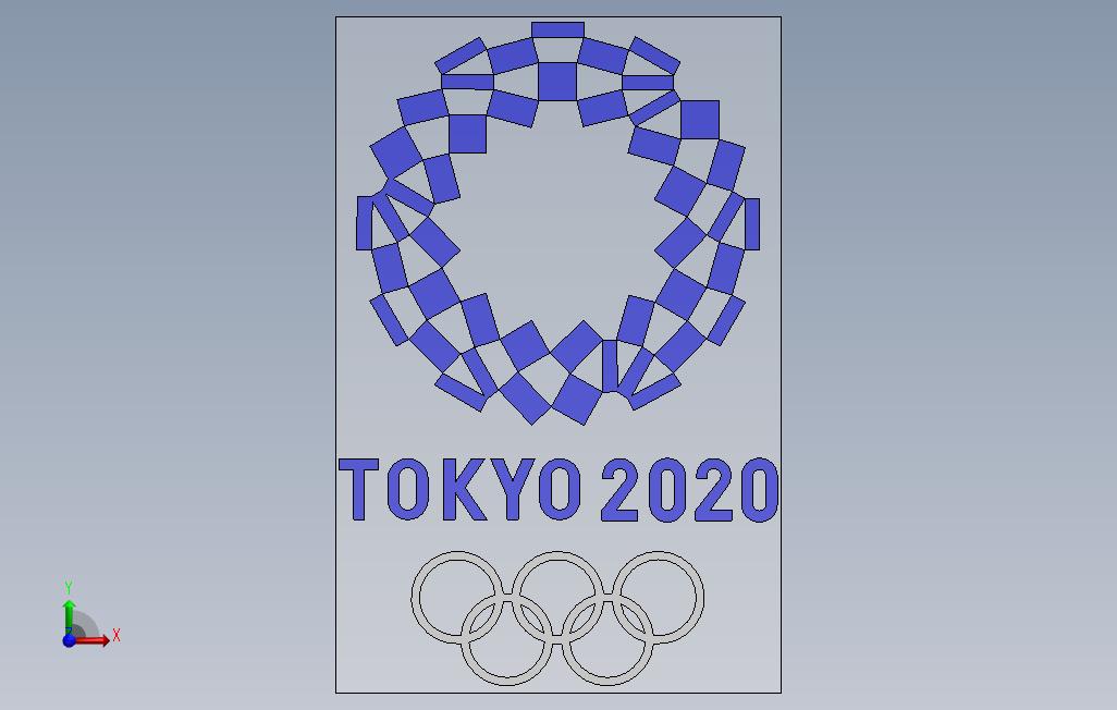 东京2020奥林匹克标志 正面视图