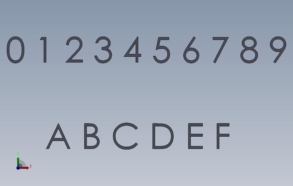 切割用数字和字母