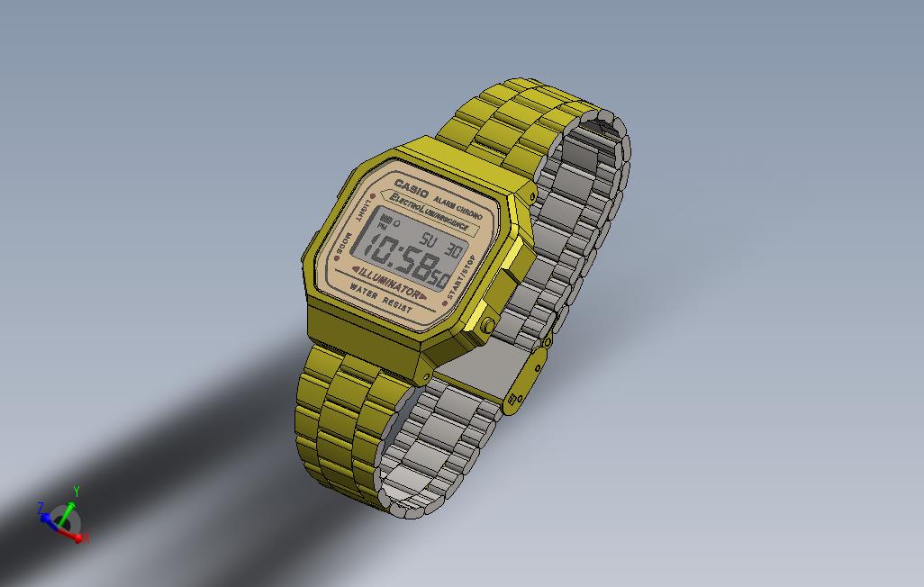 卡西欧镀金A168复古手表