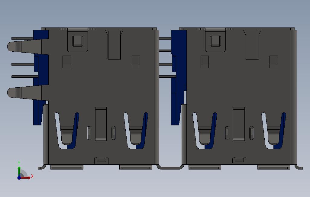 四个USB3.0端口 正面视图