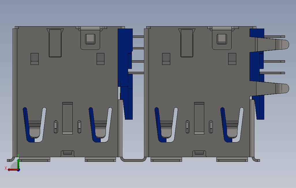 四个USB3.0端口 背面视图