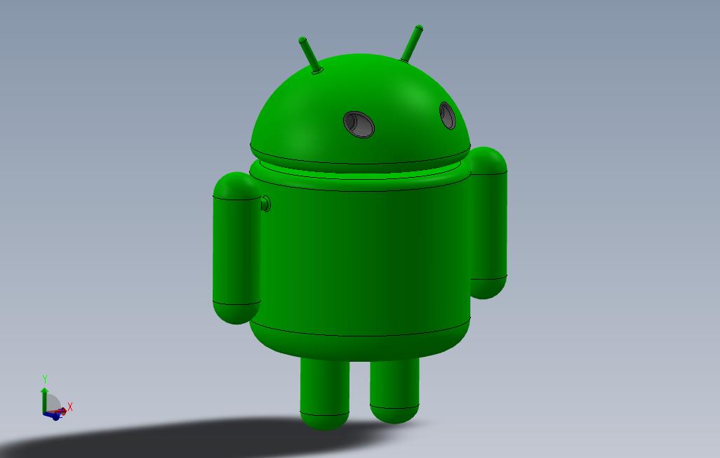 带文字的Android徽标3d