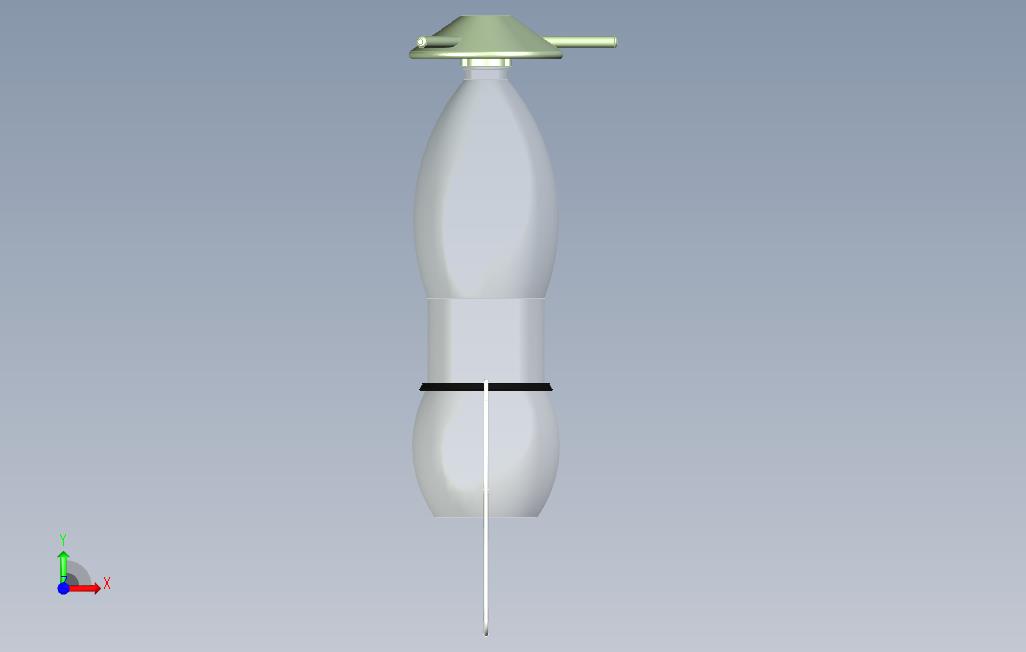 用于3D打印的喂鸟器糖水种子瓶 正面视图