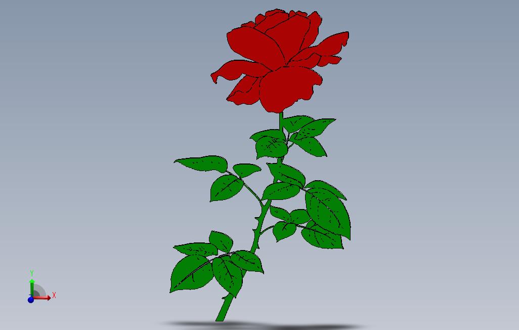 红玫瑰红玫瑰花_SOLIDWORKS 2013_模型图纸免费下载 – 懒石网