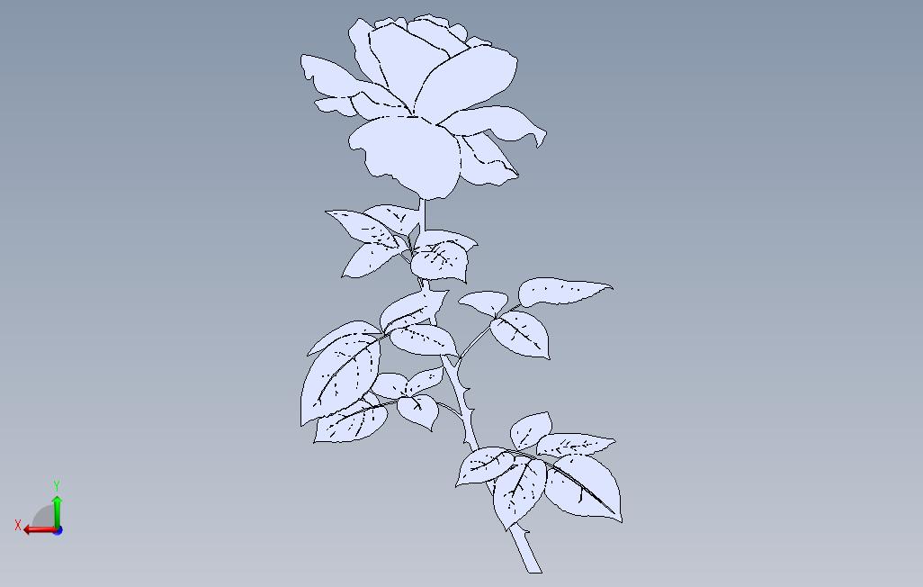 红玫瑰红玫瑰花_SOLIDWORKS 2013_模型图纸免费下载 – 懒石网