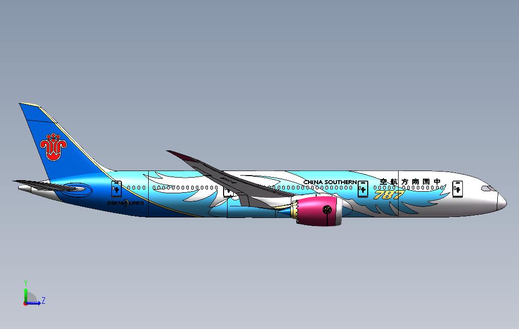 波音787Dreamliner梦想客机 左侧视图
