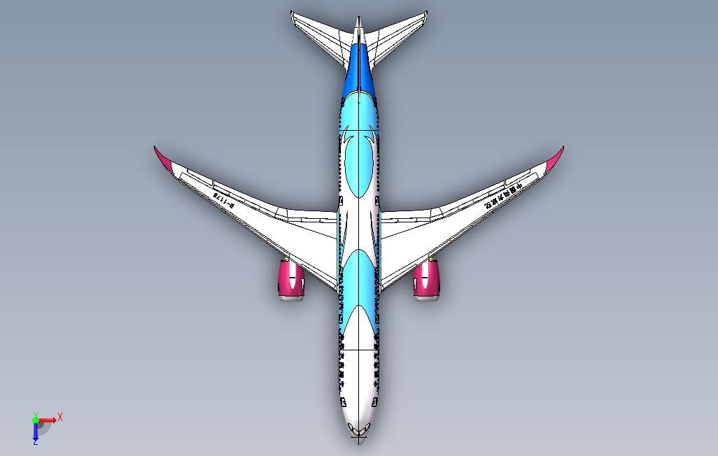 波音787Dreamliner梦想客机 俯视图