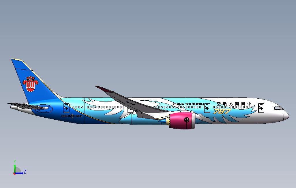 787Dreamliner 左侧视图