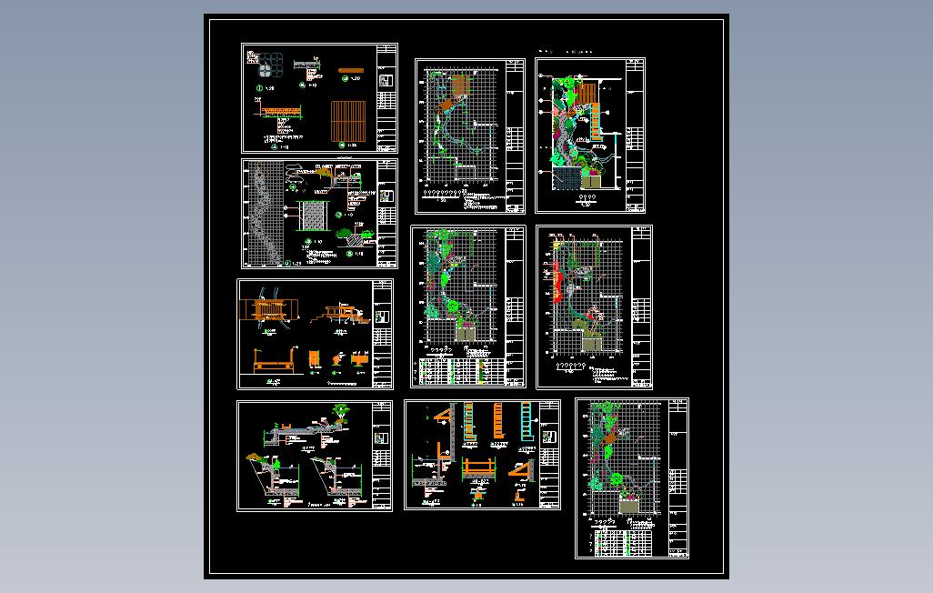 广东小庭院景观设计施工图全套