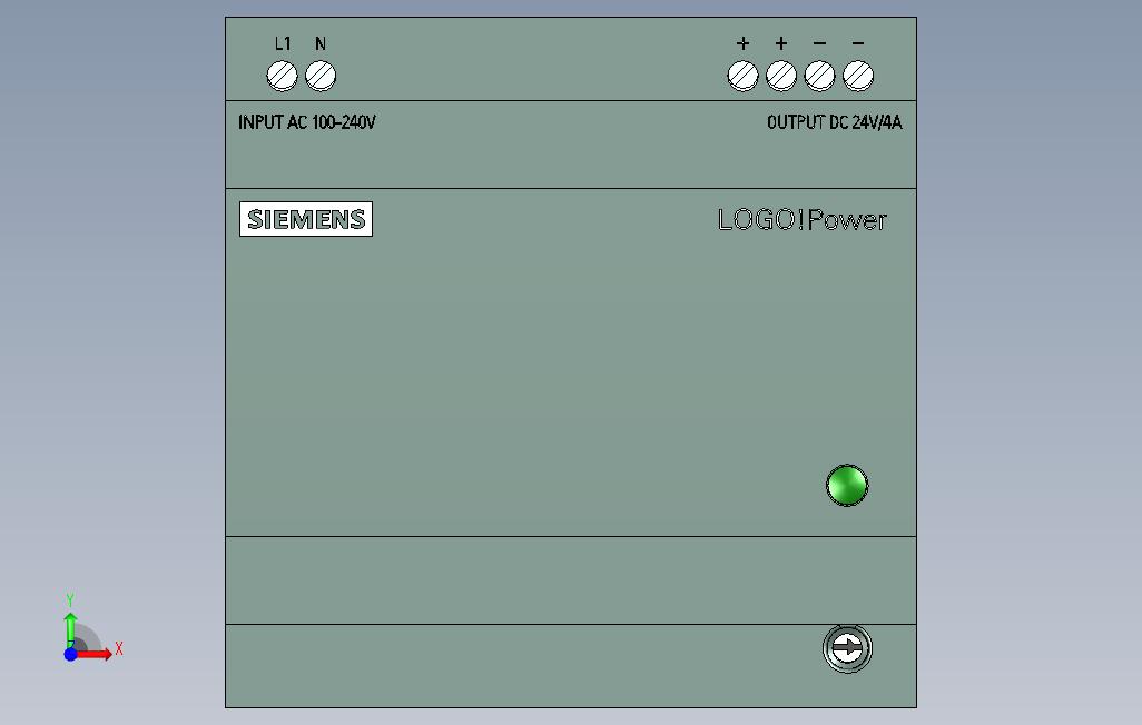 Logo!power24V_4Astabilizedpowersupplyinput_100-240VAC110-300VDC 正面视图
