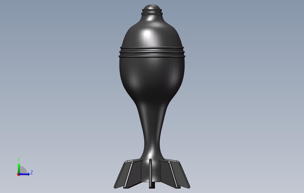 11470.某型号迫击炮弹3D模型 左侧视图