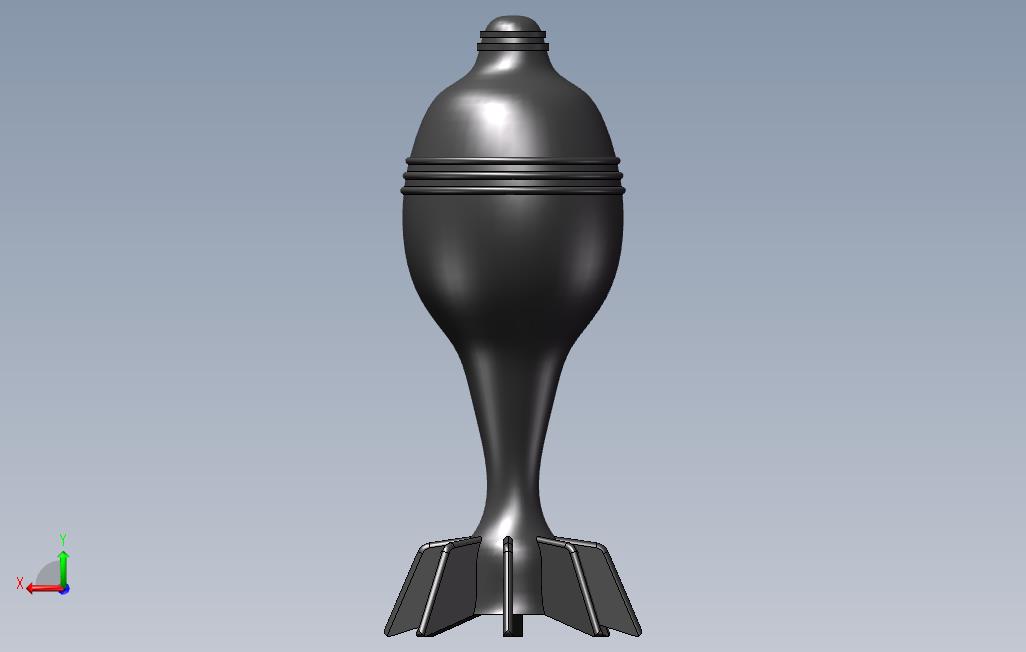 11470.某型号迫击炮弹3D模型 背面视图