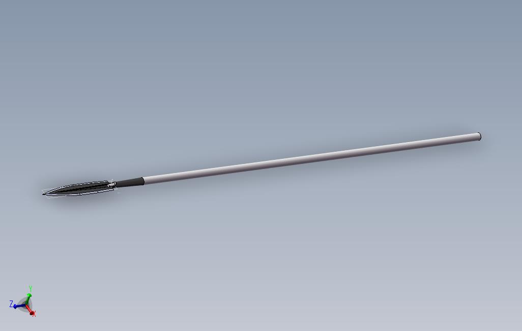 11694.一款solidworks绘制兵器长矛3D模型