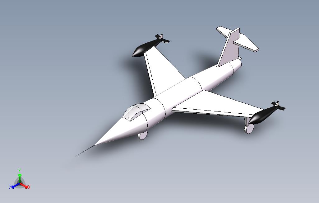 11837.简单美观Lockheedf-104战斗机3D模型