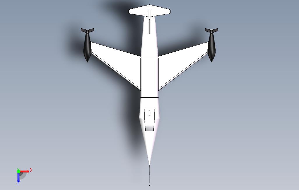 11837.简单美观Lockheedf-104战斗机3D模型 俯视图