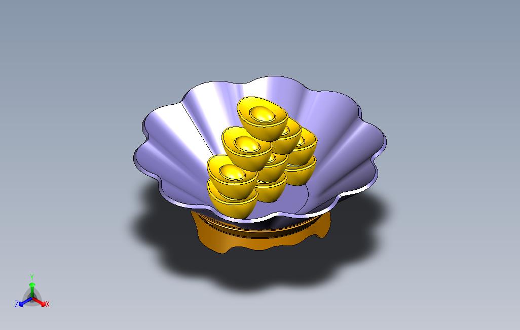 11994.花瓶花盆金元宝3D模型